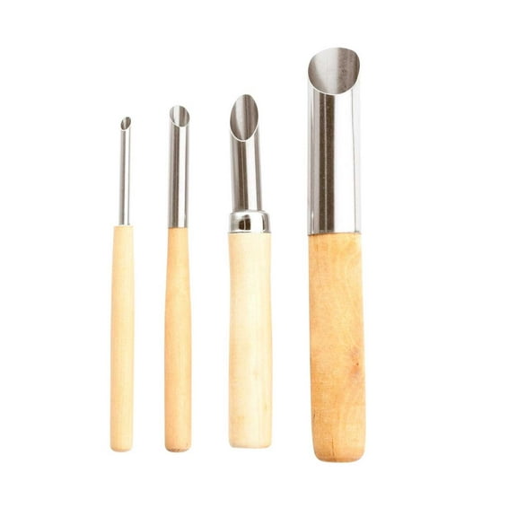 Jack Richeson Hole Cutting Hardwood Clay Tool Set, Assorted Size, Set of 4