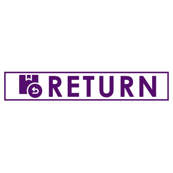 Printtoo Return Self Inking Rubber Stamp Pre-Inked Office Stamp- Home Office Business Stationery, Purple- 42 x 9 mm