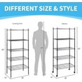 thumbnail image 4 of QUIOCOZY 5-Tier Heavy Duty Wire Storage Shelving Unit, Adjustable Metal Rack for Kitchen, Pantry, Garage, and Office, Black, 30" W x 14" D x 65" H, 4 of 8