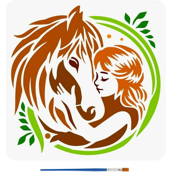 1 pc PET Hollow Out Drawing Painting Stencils 30x30cm for DIY Scrapbook Photo Album Horse