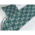 thumbnail image 3 of Nature Bed Runner Set, Oversimplified Illustrated Blossoming Flower Pattern on Greenish Backdrop, Decorative Bedding Scarf & a Pillow Sham for Hotels Homes, Twin, Dark Seafoam Eggshell, by Ambesonne, 3 of 3