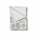 thumbnail image 2 of Floral Soft Flannel Fleece Blanket, Monochrome Background with Hand-Drawn Sketched Hydrangea Flowers Bouquet, Cozy Plush for Indoor and Outdoor Use, 60" x 80", Dark Brown and White, by Ambesonne, 2 of 6