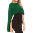 thumbnail image 4 of Sakkas Anya Women's Soft Chiffon Wedding Bridesmaid Bridal Cape Wrap Bolero Shrug - Green - OS, 4 of 5