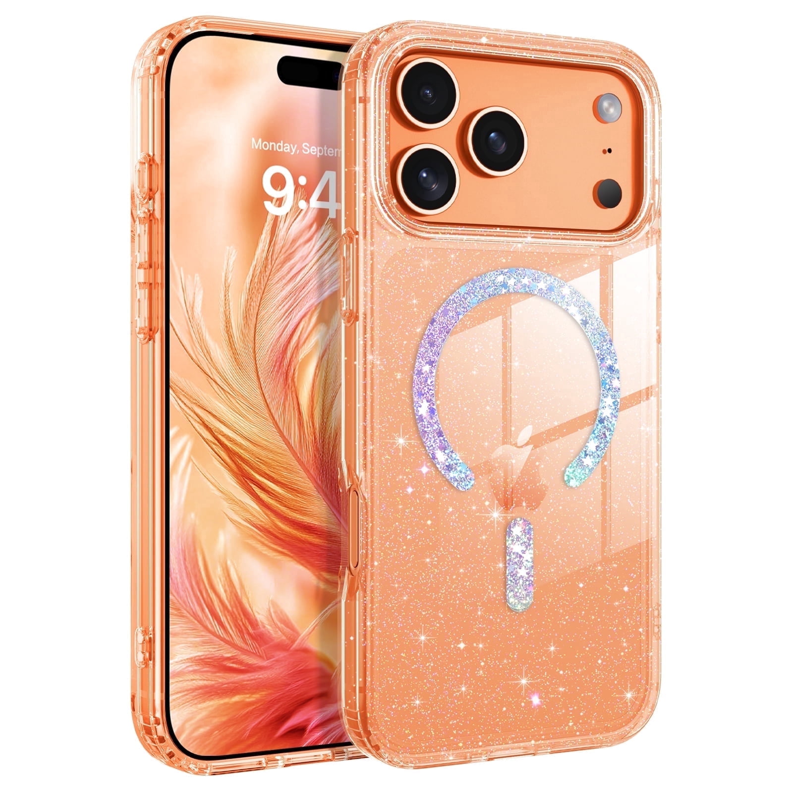 YINLAI Magnetic for iPhone 17 Pro Max Case / iPhone 18 Pro Max Case 6.9",Glitter Sparkle Slim Tpu Transparent Shockproof Protective Case for iPhone 17 Pro Max / iPhone 18 Pro Max, Clear