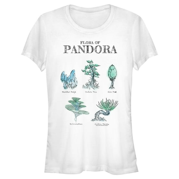 Junior's Avatar Flora of Pandora Sketches Graphic Tee White X Large