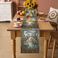 thumbnail image 3 of Table Runner - 90 Inch Long, Vintage Cranes Kitchen Dining Table Runner Dresser Scarves, Country Retro Chic Glass Flower Textured Farmhouse Decor for Coffee Tables Wedding Party Banquet, 3 of 8