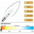 thumbnail image 3 of EISHOW 12- Pack E12 Candle Light Bulbs,40W Candelabra Light Bulbs, B10 Clear Candle Base Bulb with Warm White 2700K, 380 Lumen Dimmable, for Pendants or Outdoor, Ceiling Fan, Fireplace, Wal, 3 of 7