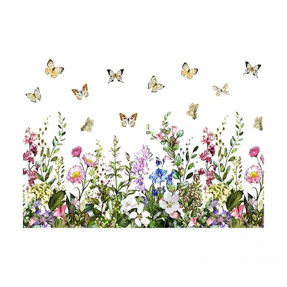 LAMIRO Double Sided Spring Window Cling Removable Tulip Butterfly Flower Hummingbird Gel Window Stickers Colorful Flower Window for Home Office Glass Window Spring Display Party Decoration