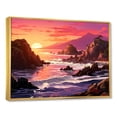 thumbnail image 3 of Designart "Magical Dusk in Pink and Yellow I" Extra Large Coastal Framed Wall Art - Coastal Pink Coastal Sunset Living Room Framed Canvas Art, 3 of 7