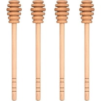 4PCS  Honey Mixing Stirrer, Straight Handle Wooden Honey Dipper, Smooth Honey Comb Stick, Honey Spoon Collecting Dispensing Drizzling Jam
