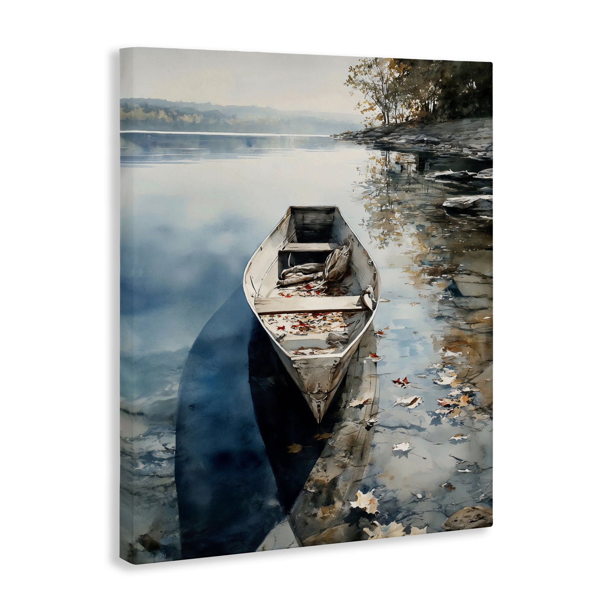 Stupell Industries Boat In The Fall Reflection Canvas Wall Art, design by Franklyn Gregory