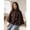 Coffee, variant on Women Stand Collar Cape Jacket with Tie Waist Belt for Fall Winter Casual Outerwear >
