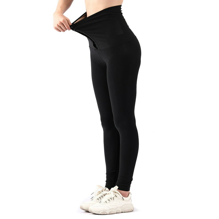 High Waisted Leggings Women Sweat Sauna Pants Thermal Body Shaper Waist  Trainer Front Buckle Design Long XL