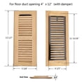 thumbnail image 5 of Razo Red Oak Wood Floor Register, Drop in Vent with Damper, 4x12 inch, Unfinished, 5 of 5