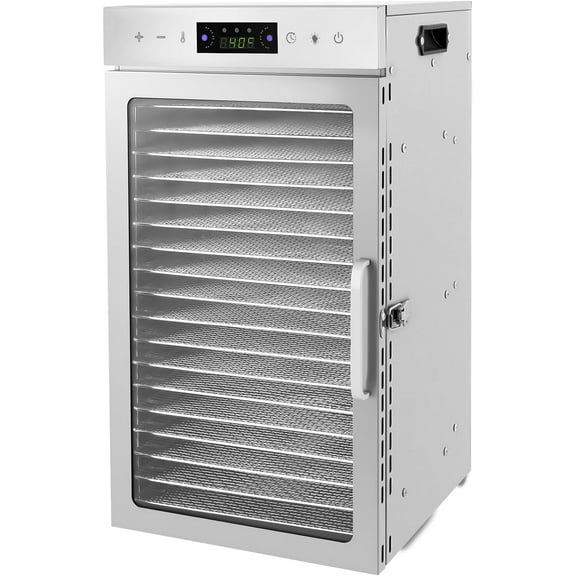 Miumaeov  18 Trays Food Dehydrator Machine, 800W Large Commercial Food Dehydrator 110V Fruit and Meat Dehydrator Stainless Steel Food Dehydrated Dryer w/LED Light and Timer Setting