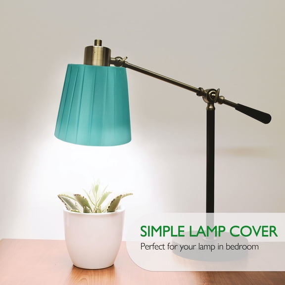 WASHWEPE 1Set Iron and Cloth Lampshade for Table Lamp Cover with Bulb Clip