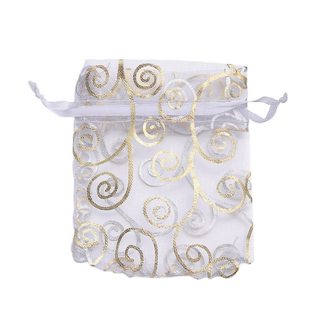 100 bolsas de organza para guardar regalos, regalos de boda, bolsas con cordón, bolsas para empacar joyas, decoración de fiestas.