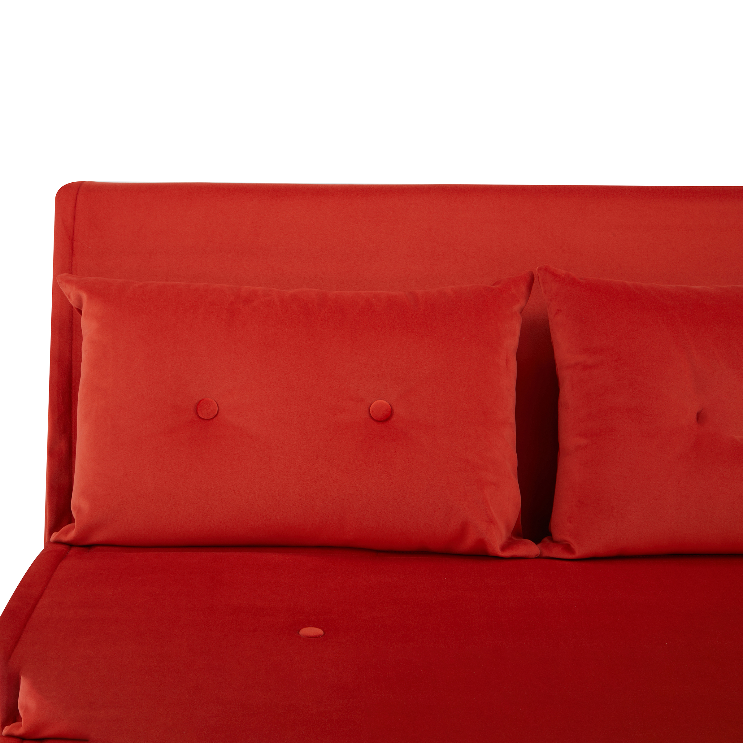 A&D Home Haru 48" Convertible Futon Chair, Velvet Red Orange
