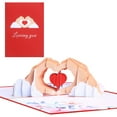 thumbnail image 1 of Creative Hollow Gesture Than Heart 3D Greeting Card Border 3D Up Card, 1 of 9