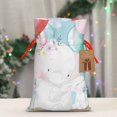 thumbnail image 4 of Fuzoiu Cute Elephant Print Christmas Gift Bag,Burlap Gift Bag with Drawstring Closure & Hang Tag,Perfect for Holidays, Birthdays, and Special Occasions-Small, 4 of 7
