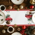 thumbnail image 2 of Red Christmas Truck Cotton Linen Table Runner for Dining Kitchen, Winter Xmas Trees Snowflake Holiday Wedding Outdoor Party Tablerunners Decoration, Dresser Scarf Coffee Tablecloth Runners 16"x72", 2 of 9