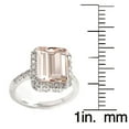 thumbnail image 2 of Sterling Silver with Morganite and Natural White Topaz Emerald Cut Halo Ring, 2 of 2