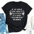 thumbnail image 2 of Tops de Mujer Elegantes Blusas Casuales Camisas de Moda Suelta Cuello Redondo Estampado de Letras Camiseta de Manga Corta Odeerbi ODB167033, 2 of 7