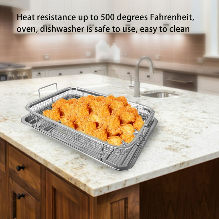 Crisper Tray Set Non Stick Cookie Sheet Tray Air Fry Pan Grill Basket Oven  Dishwasher, 1 unit - Fry's Food Stores
