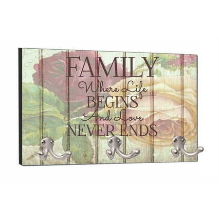 Mountable Hanger - Family - Love Never Ends - Floral Wood Print - 8