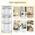 thumbnail image 5 of 3 Tier Laundry Basket Rack Movable Laundry Basket Shelf Holder with Universal Wheels Bathroom Storage Stackable Laundry Basket System Vertical Laundry Sorter for Kitchens, Bathrooms, Bedrooms, 5 of 7