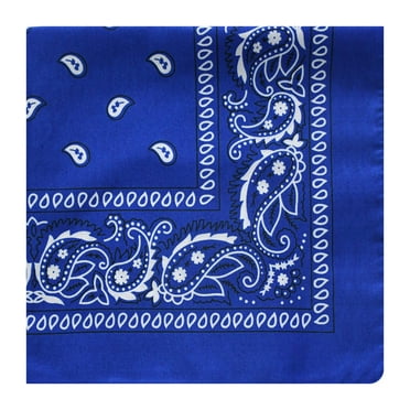 ERDOUY 2pcs Paisley Cotton Bandanas Square 22 Inch(Dark Blue)