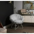 thumbnail image 2 of BirdRock Home Grey Faux Fur Papasan Chair with Silver Legs, 2 of 7