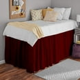thumbnail image 3 of Dorm Bedskirt- Dorm Bedskirt for Dorm Room, 50" Tailored Drop Dust Ruffle Bedskirt, Extra Long College Dorm Bedskirt, 100% Microfiber-Burgundy Solid, Twin-XL Size (39"x 80"), 3 of 4
