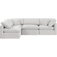 thumbnail image 3 of Meridian Furniture Indulge 129" Velvet L-Shaped Modular Sectional in Cream, 3 of 10