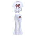 thumbnail image 3 of MUXiin Kids Valentines Stylish Girls Casual Outfit Flared Pants And Top Comfy Toddler To Kid Youth Fashion Valentine Gifts for Kids, 3 of 5