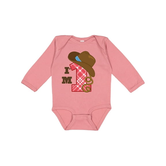 Inktastic Cowboy 1st Birthday Western Boys Long Sleeve Baby Bodysuit