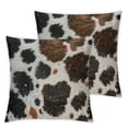 thumbnail image 2 of Acheng  Western Cow Print Pillow Covers Brown Black White Throw Pillow Covers Farmhouse Pillow Case for Home Couch Bed Sofa Decor(Not Real Cowhide Not Faux Fur),Set of 2 White, 2 of 6