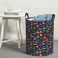 thumbnail image 6 of Sikiie Colorful Excavator Print Round Dirty Clothes Basket, Waterproof Standing Foldable Storage Basket, for Laundry Room, Bedroom, Bathroom Storage-Small, 6 of 6