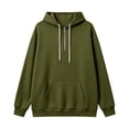 thumbnail image 2 of AKOEE 1/4 Zip Hoodie Pullover for Women Drawstring Hooded Baggy Sweatshirts with Pocket Fall Winter Tops (M, Army Green), 2 of 7