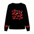 thumbnail image 5 of Xdegoge Valentine Sweatshirt for Women Cute Playful Vintage Lip Print Pullover Casual Loose Long Sleeve Pullovers Fashion Sweet Holiday Costumes, 5 of 10