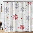 thumbnail image 2 of SPXUBZ Winter Merry Christmas Xmas Snowflakes Polyester Shower Curtain for Bathroom Decor 72"x72", 2 of 7