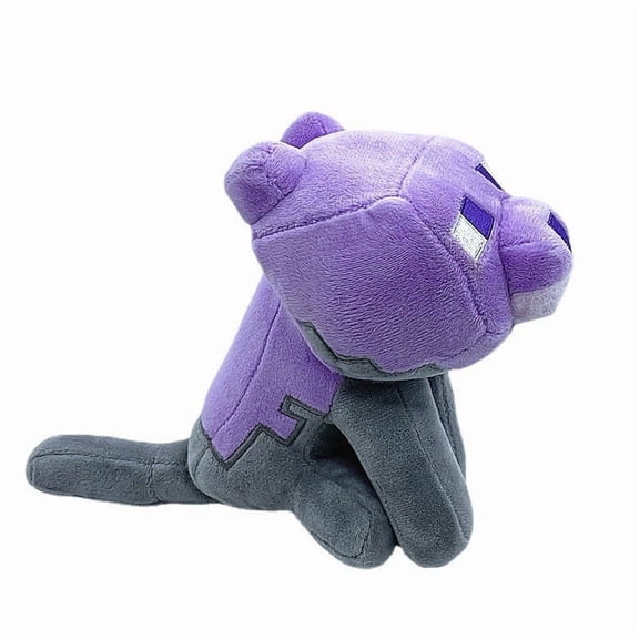 Pixel Purple Panther Plush Toy 9" - 8-Bit Sandbox Game Soft Stuffed Animal for Gaming Room, Desk & Bedroom Decor - Washable Stress Relief Gamer Gift for Teens & Adults