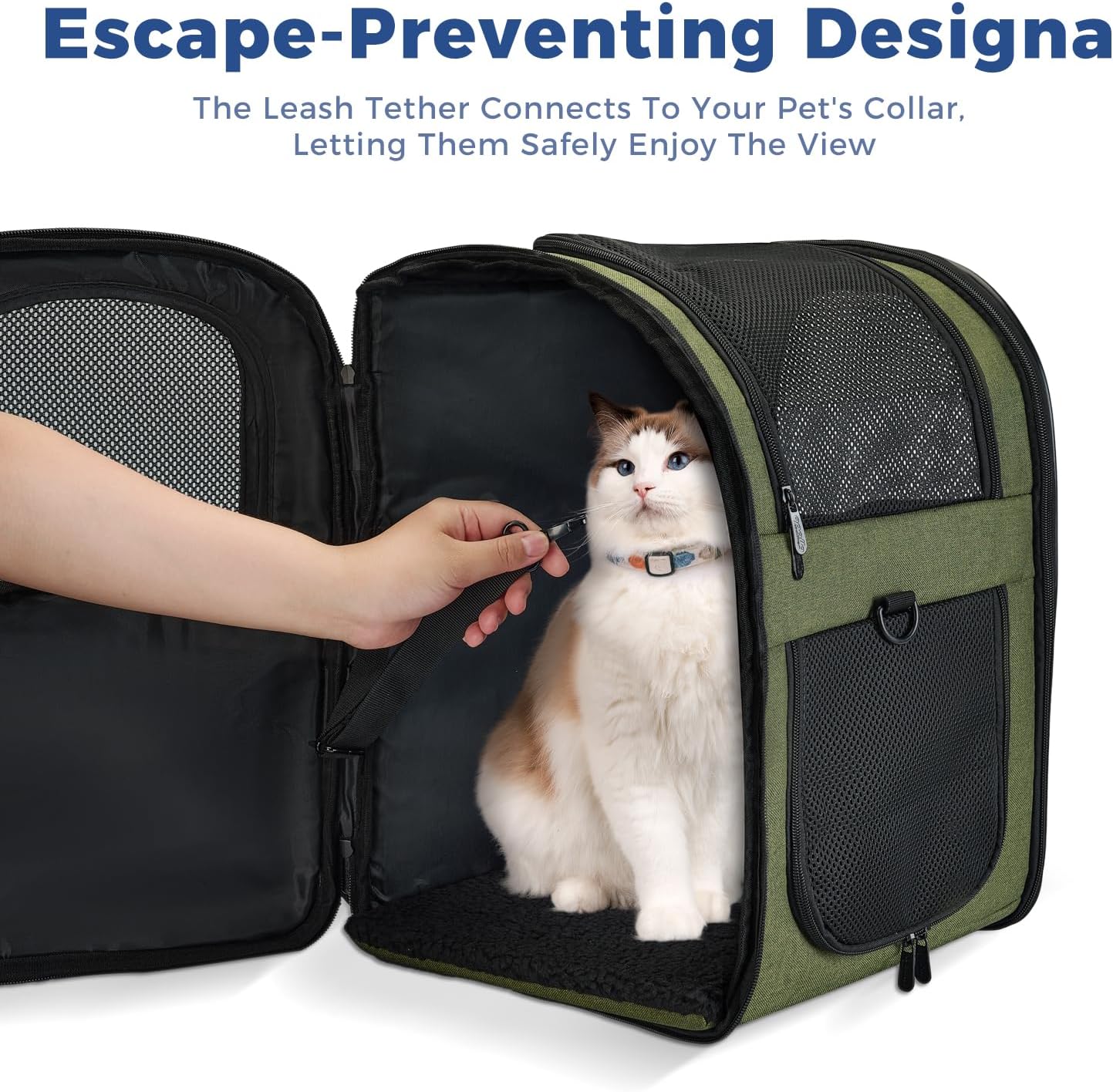 Pet Carrier Backpack for 4-18lb Cats and Dogs, Puppies, Safety Features and Cushion Back Support | for Travel, Hiking, Outdoor Use (Gray)