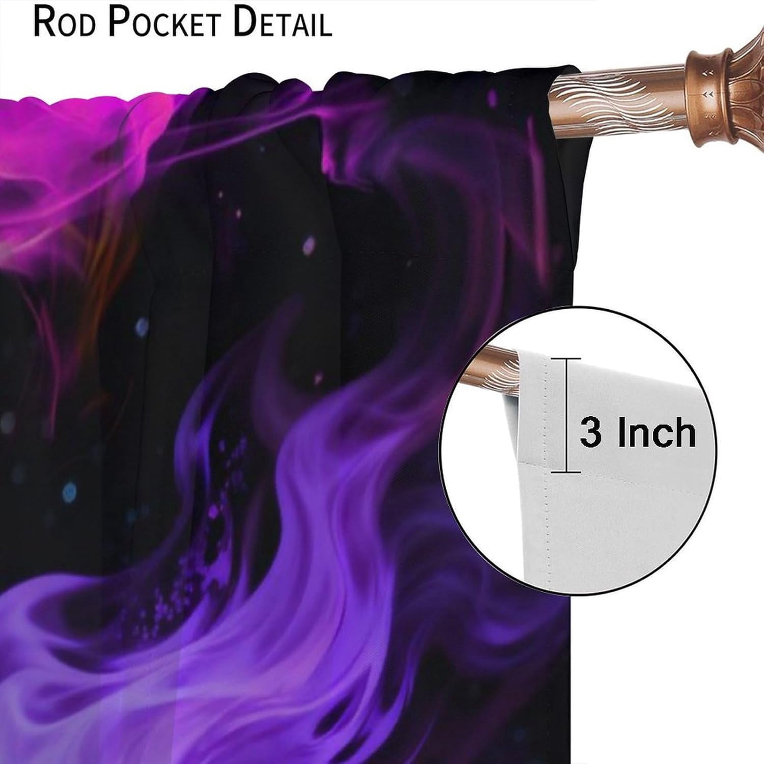 Gamer Curtains for Boys Teens,Purple Flame Creative Game Controller Cool Video Game Print Blackout Rod Pocket Window Treatments Drapes for Bedroom Playroom Home Decor 84" W X 84" L