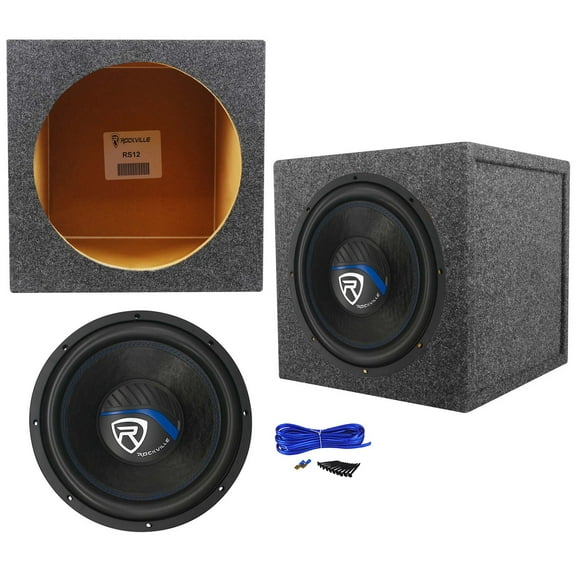 Rockville K5 W12K5S2 12" 1400 Watt 2 Ohm Car Subwoofer Sealed Sub Box Enclosure