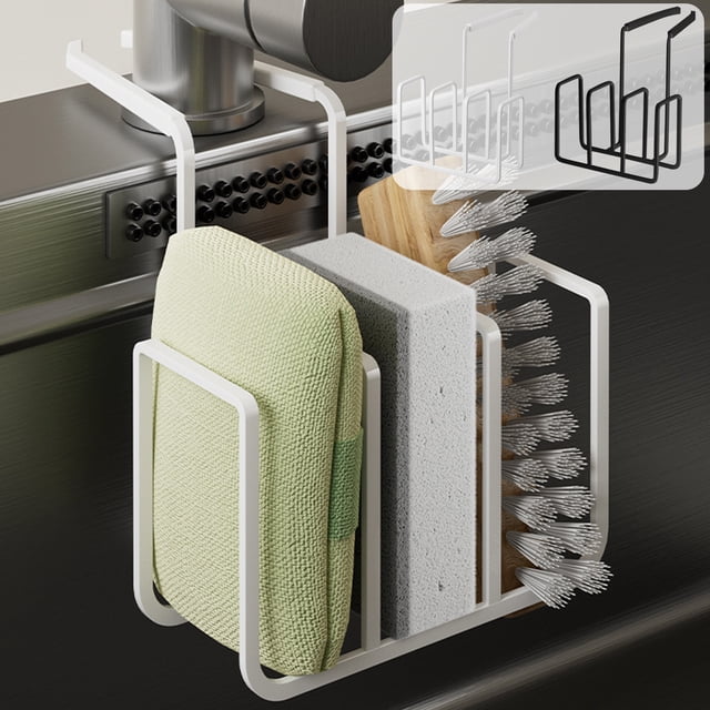 Estante de Almacenamiento para Fregadero de Cocina Japonés - Estante para Escurridores, Negro MNFD