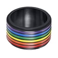 thumbnail image 1 of Bague Gay Arc-en-Ciel en Acier Inoxydable Décoration de Doigt Couleur Arc-en-Ciel, 1 of 9