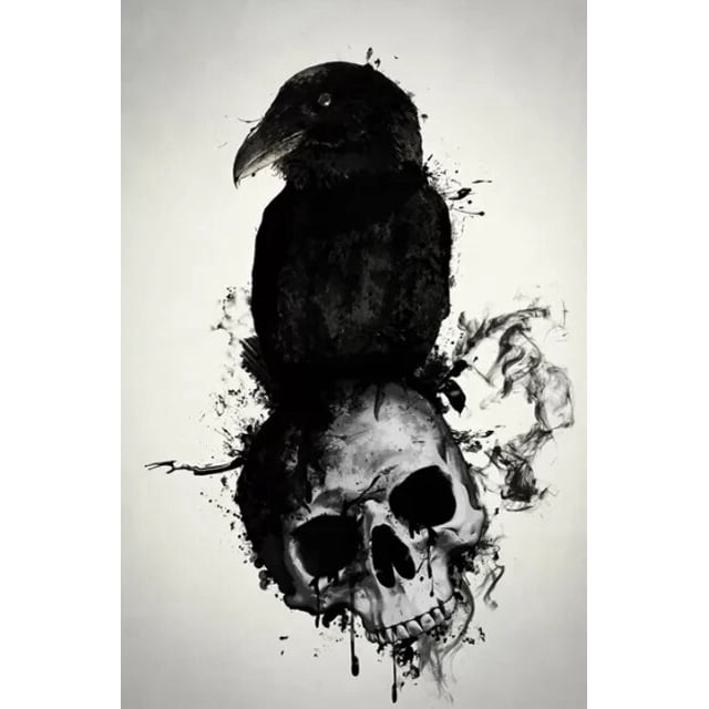 Pintura en lienzo divertida Vintage, carteles de hechizos y dijes de Metal, imágenes impresas de cuervo negro para Bar, habitación de Club, decoración del hogar, regalo