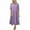 Hot Purple, variant on Amvlyk Summer Dresses for Women Round Neck Solid Color Pleated Casual Dress Tea Length Short Sleeve Vacation Dress Flowy Dresses for Going Out Beach Date