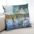 thumbnail image 1 of Ahgly Company Coussin d'Intérieur Animaux Cygne, 18 Pouces par 18 Pouces, 1 of 6